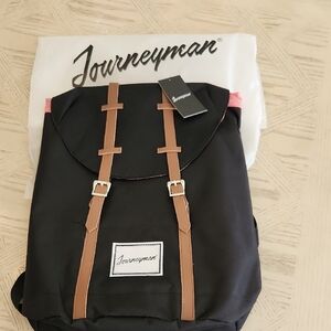 NWT Journeyman Black and Brown Backpack Business Laptop Bag